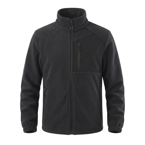 Veste polaire zippée 420 g/m² à empiècement Vencold, coloris marron caramel, vue de face