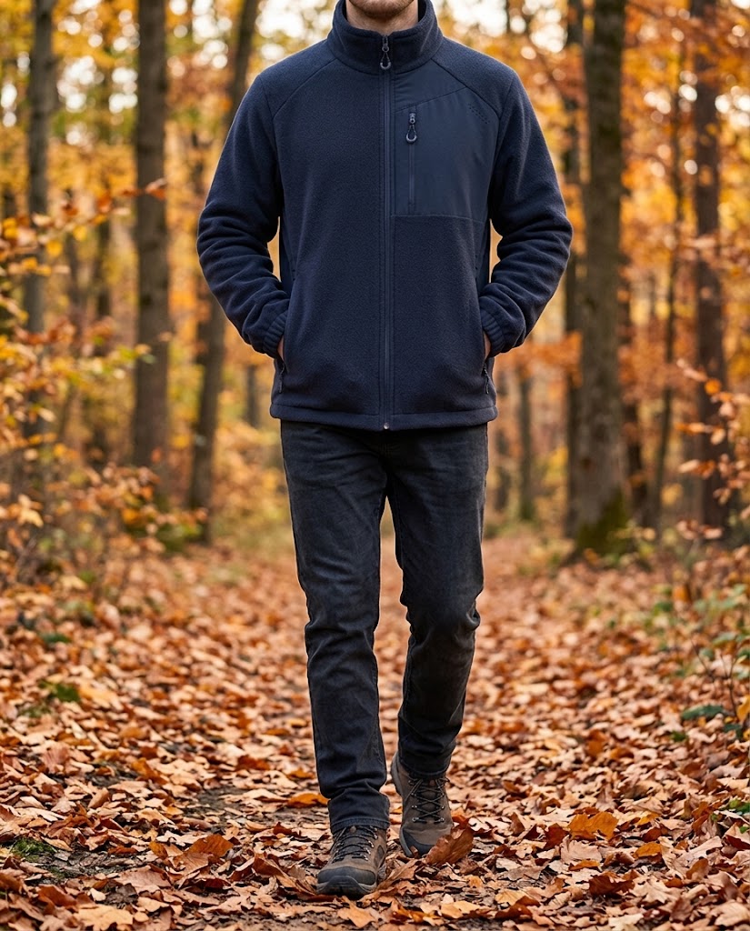 Veste polaire zippée Vencold portée en extérieur